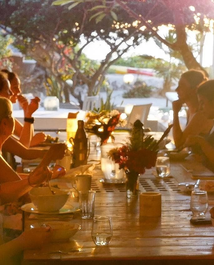 Outdoor dining set up for a Coco B retreat